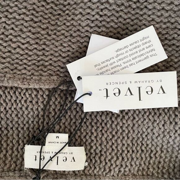 NWT Velvet by Graham and Spencer Mocha Fringe Long Cardigan M - Picture 6 of 6